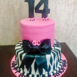Two Tier Bow Cake