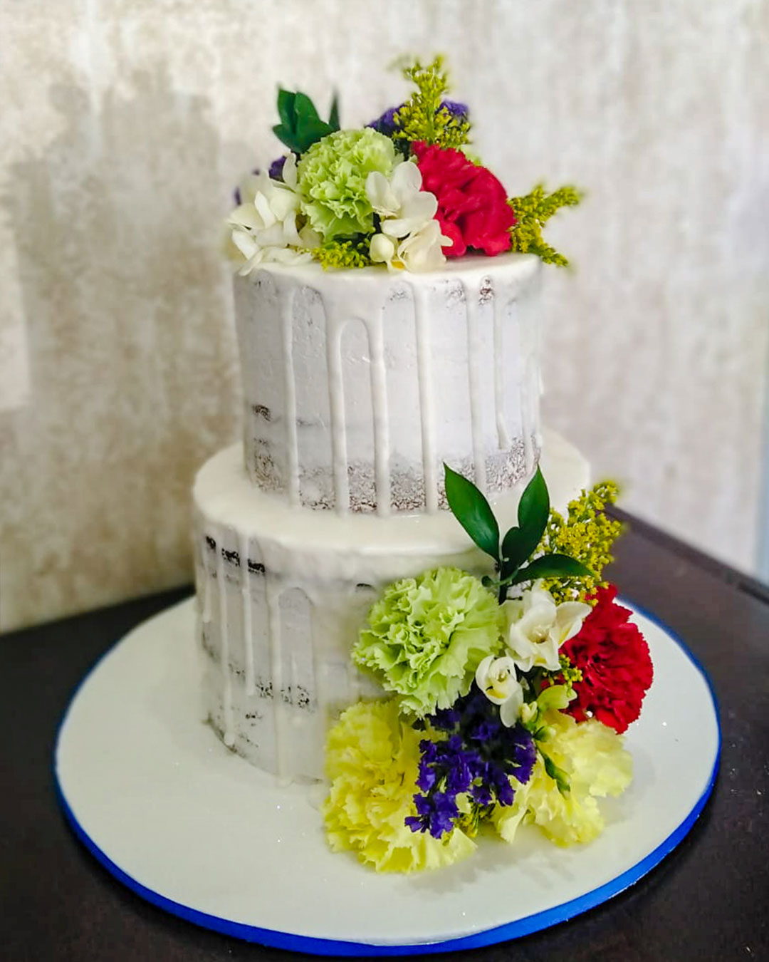 Metallic Brushstroke Wedding Cake | rebakerscake
