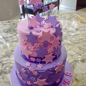 star decorated cake